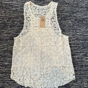 American Eagle Outfitters Lace Tank Top - White